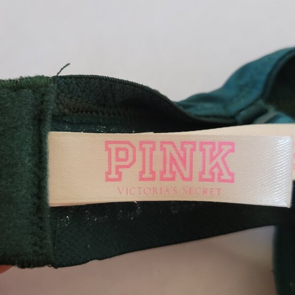 Victorias Secret PINK Where Everywhere Super Push-up Bras 34C Yellow & Green - Picture 4 of 9